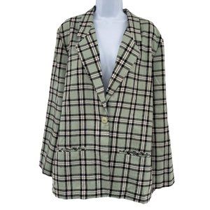 MODERN ESSENTIALS SINGLE BREASTED JACKET SOFT MINT WOMENS LG